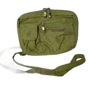 Baggallini Avocado Green Nylon Organizer Travel Crossbody or Belt Bag